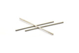 Silver Tube Beads, 30 Nickel Free Silver Tone Copper Long Tube (70x2mm)   D0447