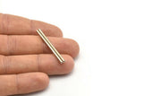 Silver Tone Tubes - 50 Nickel Free Silver Tone Copper Long Tube Beads (2x40m) D0449