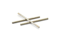 Silver Tone Beads - 50 Nickel Free Silver Tone Copper Long Tube Beads (2x40m) D0449