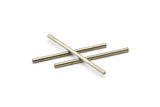 Silver Tone Beads - 50 Nickel Free Silver Tone Copper Long Tube Beads (2x40m) D0449