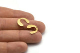 Brass Geometric Charm, 50 Raw Brass U Shaped Pendants With 1 Hole, Charms, Findings (16x13x0.50mm) D0588