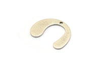 Silver Geometric Charm, 24 Antique Silver Plated Brass U Shaped Pendants With 1 Hole, Charms, Findings (16x13x0.50mm) D0588