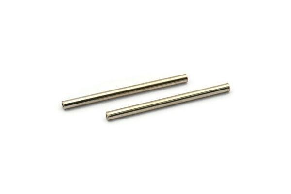Silver Long Tube, 50 Nickel Free Silver Tone Copper Long Tubes (2x30mm) D0450