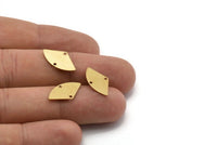 Brass Geometric Charm, 50 Raw Brass Fan Connectors With 2 Holes, Earrings, Findings (18x10x0.60mm) D0689