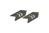 Black Stamping Tag, 5 Oxidized Brass Black Arrow Stamping Pendant Tags With Chevron With 1 Hole (15x30x0.60mm) B0082