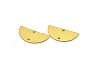 Semi Circle Pendant, 10 Raw Brass Semi Circle Blanks With 2 Holes (30x15x1.2mm) BS 2013