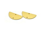 Semi Circle Pendant, 10 Raw Brass Semi Circle Blanks With 2 Holes (30x15x1.2mm) BS 2013