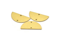 Semi Circle Pendant, 10 Raw Brass Semi Circle Blanks With 2 Holes (30x15x1.2mm) BS 2013