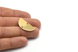 Altın Ay Kolye, 2 Delikli 2 Altın Kaplama Pirinç Yarım Daire Kolye (30x15x1,2 mm) BS 2013