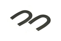 Black Geometric Charm, 6 Oxidized Black Brass U Shaped Pendants With 4 Holes, Charms, Findings (35x27x0.50mm) D0578 H1242