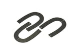 Black Geometric Charm, 6 Oxidized Black Brass U Shaped Pendants With 4 Holes, Charms, Findings (35x27x0.50mm) D0578 H1242
