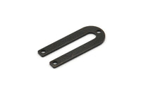 Siyah U Şeklinde Tılsım, 3 Delikli 12 Oksitlenmiş Siyah Pirinç U Şeklinde Tılsım (22x9x0,80 mm) M02094