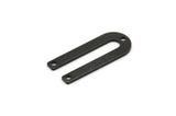 Siyah U Şeklinde Tılsım, 3 Delikli 12 Oksitlenmiş Siyah Pirinç U Şeklinde Tılsım (22x9x0,80 mm) M02094