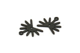Siyah Güneş Tılsımı, 1 Döngü ve 1 Delikli 12 Dokulu Oksitlenmiş Siyah Pirinç Güneş Tılsımı (13x15x0,80 mm) M02261 H0919