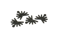 Siyah Güneş Tılsımı, 1 Döngü ve 1 Delikli 12 Dokulu Oksitlenmiş Siyah Pirinç Güneş Tılsımı (13x15x0,80 mm) M02261 H0919