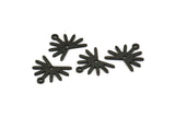 Siyah Güneş Tılsımı, 1 Döngü ve 1 Delikli 12 Dokulu Oksitlenmiş Siyah Pirinç Güneş Tılsımı (13x15x0,80 mm) M02261 H0919