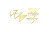 Brass Triangle Earring, 2 Raw Brass Triangle Stud Earrings (45x30x1mm) M01805 A2499