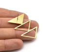Brass Triangle Earring, 2 Raw Brass Triangle Stud Earrings (45x30x1mm) M01805 A2499