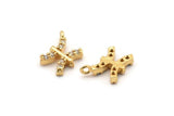 Gold Pisces Charm, Gold Plated Pisces, Cubic Zircon, 2 CZ Pave Pisces Charms, Zircon Zodiac Charm Pendants With 1 Loop (13x10mm) SY0220