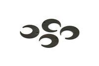Siyah Ay Tılsımı, 1 Delikli 10 Dokulu Oksitlenmiş Siyah Pirinç Hilal Tılsımı (14x13,5x0,80 mm) M01648