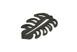 Siyah Yaprak Tılsımı, 1 Delikli 4 Oksitlenmiş Siyah Pirinç Yaprak Tılsımı, Yaprak Tılsımı Küpeleri (30x20x0,80 mm) M01700