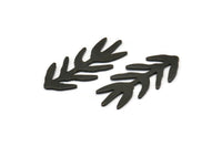 Siyah Dal Boşluğu, 6 Oksitlenmiş Siyah Pirinç Yaprak Boşluğu, Pirinç Boşluğu, Damgalama Boşluğu (30x13x0,80 mm) M01694 H0821