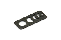 Siyah Dikdörtgen Charm, 1 Delikli 8 Oksitlenmiş Siyah Pirinç Ay Evreleri Charm'ı (25x10x0,80 mm) M01992 H0952