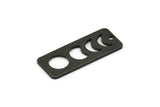Siyah Dikdörtgen Charm, 1 Delikli 8 Oksitlenmiş Siyah Pirinç Ay Evreleri Charm'ı (25x10x0,80 mm) M01992 H0952