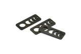 Siyah Dikdörtgen Charm, 1 Delikli 8 Oksitlenmiş Siyah Pirinç Ay Evreleri Charm'ı (25x10x0,80 mm) M01992 H0952