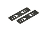 Siyah Dikdörtgen Charm, 1 Delikli 6 Oksitlenmiş Siyah Pirinç Ay Evreleri Charm'ı (40x10x0,80 mm) M01825