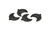 Siyah Ay Tılsımı, 1 Döngülü 12 Oksitlenmiş Siyah Pirinç Hilal Evreleri Tılsımı (15x9x1mm) M01994