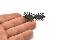 Siyah Güneş Tılsımı, 1 Döngülü 8 Dokulu Oksitlenmiş Siyah Pirinç Güneş Tılsımı (27x0,80 mm) M01653 H0822