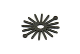 Siyah Güneş Charm, 2 Döngülü 8 Dokulu Oksitlenmiş Siyah Pirinç Güneş Bağlantı Parçası, Kolye Uçları (29x25x0,80 mm) M01673 H1057