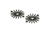 Siyah Güneş Charm, 2 Döngülü 8 Dokulu Oksitlenmiş Siyah Pirinç Güneş Bağlantı Parçası, Kolye Uçları (29x25x0,80 mm) M01673 H1057