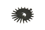 Siyah Güneş Tılsımı, 1 Döngülü 4 Dokulu Oksitlenmiş Siyah Pirinç Güneş ve Göz Tılsımı, Bulgular (29x28x0,80 mm) M02005