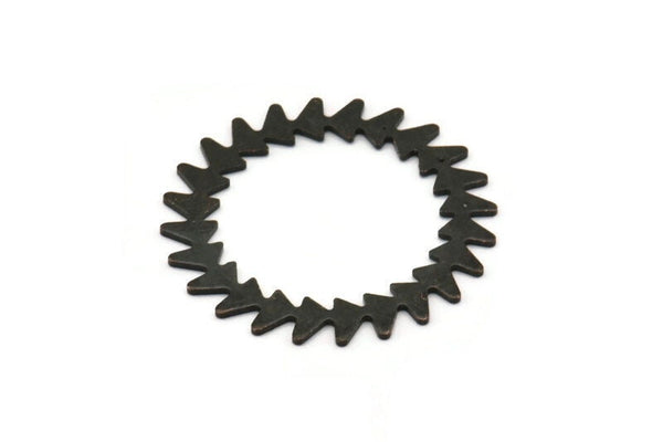 Siyah Daire Charm, 2 Oksitlenmiş Siyah Pirinç Daire Charm, Pirinç Bağlantı Parçaları, Bağlantı Parçaları, Bağlantı Parçaları (34x0,80 mm) M01617