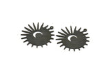 Siyah Güneş Tılsımı, 1 Döngülü 4 Dokulu Oksitlenmiş Siyah Pirinç Güneş ve Hilal Tılsımı, Bulgular (29x28x0,80 mm) M02008