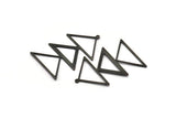 Siyah Üçgen Charm, 1 Döngülü 2 Oksitlenmiş Siyah Pirinç Üçgen Charm (47x30x1mm) M01807