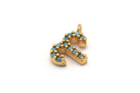 Gold Aries Charm, Gold Plated Aries, Cubic Zircon, 2 CZ Pave Aries Charms, Zircon Zodiac Charm Pendants With 1 Loop (12x8mm) SY0203