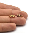 Gold Infinity Earring, 4 Gold Plated Brass Infinity Shaped Stud Earrings, CZ Pave Earrings, Zircon Infinity Stud Earrings (11x5mm) SY0257