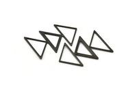 Siyah Üçgen Charm, 2 Oksitlenmiş Siyah Pirinç Üçgen Boşluğu (45x30x1mm) M01803