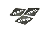 Black Diamond Charm, 4 Oxidized Black Brass Moon Charms With 1 Hole, Rhombus Blanks (40x26x0.80mm) M01670 H0926