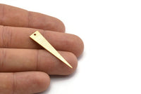 Gold Triangle Charm, 4 Textured Gold Plated Brass Triangle Charms With 1 Hole, Findings (40x8x0.80mm) M147 H0861