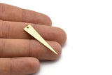 Gold Triangle Charm, 4 Textured Gold Plated Brass Triangle Charms With 1 Hole, Findings (40x8x0.80mm) M147 H0861
