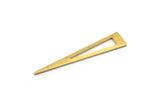 Brass Triangle Blank, 24 Textured Raw Brass Triangle Stamping Blanks, Findings (40x8x0.80mm) M158