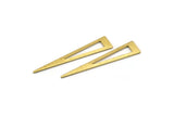 Brass Triangle Blank, 24 Textured Raw Brass Triangle Stamping Blanks, Findings (40x8x0.80mm) M158