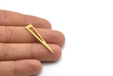 Brass Triangle Blank, 24 Textured Raw Brass Triangle Stamping Blanks, Findings (40x8x0.80mm) M158