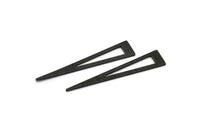 Black Triangle Blank, 12 Textured Oxidized Black Brass Triangle Stamping Blanks, Findings (40x8x0.80mm) M158