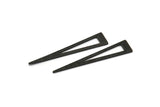 Black Triangle Blank, 12 Textured Oxidized Black Brass Triangle Stamping Blanks, Findings (40x8x0.80mm) M158