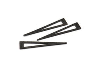 Black Triangle Blank, 12 Textured Oxidized Black Brass Triangle Stamping Blanks, Findings (40x8x0.80mm) M158